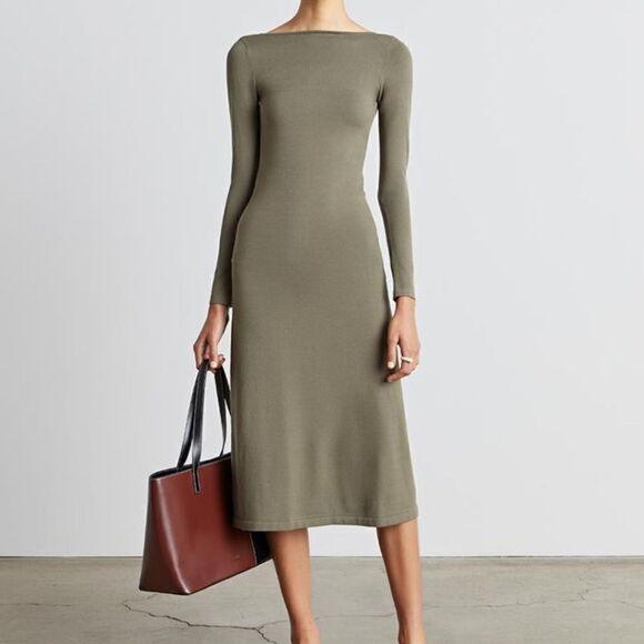 WHO WHAT WEAR COLLECTION Jade Square-Back A-line dress, large - Picture 1 of 8